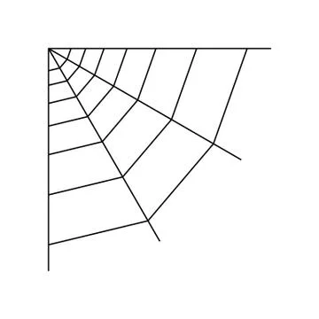 Quarter spider web isolated on white background. Halloween spiderweb element. Stock Illustration