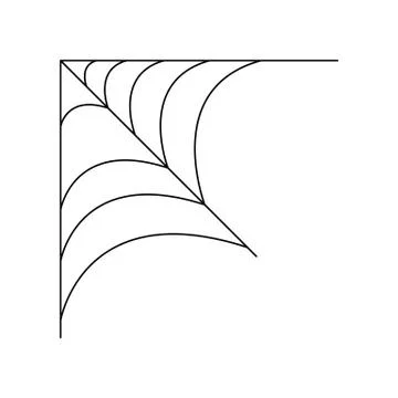 Quarter spider web isolated on white background. Halloween spiderweb element. Stock Illustration