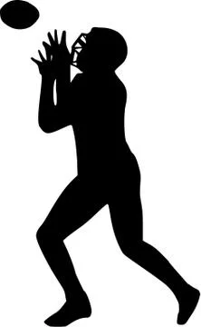Quarterback catches ball Stock Illustration
