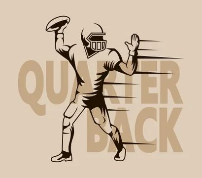 Quarterback Graphic Isolated Stock Illustration