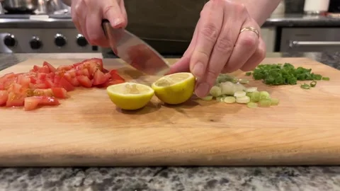 Quartering a lemon Stock Footage 320032287