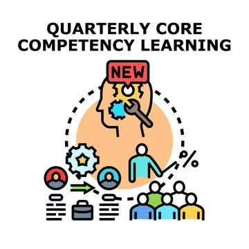 Quarterly core competency learning and skill development Stock Illustration