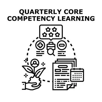 Quarterly core competency learning vector concept Stock Illustration