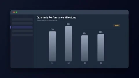 Quarterly Performance Milestone Chart - Business Growth Data Visualization Stock Footage 346660735