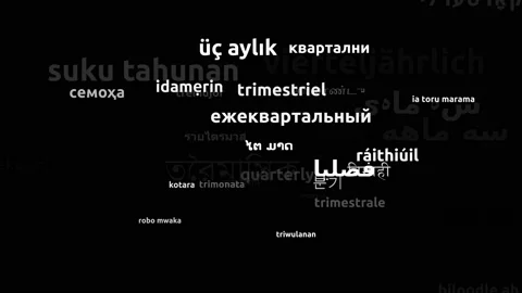 Quarterly Translated in 44 Worldwide Languages Endless Looping 3d Zooming Wor Video stock 145223602