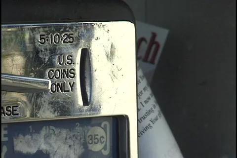 Quarters into Pay Phone Stock Footage 298225