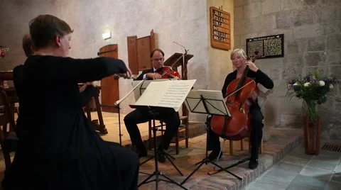 Quartet of musicians playing Stock Footage 41248475