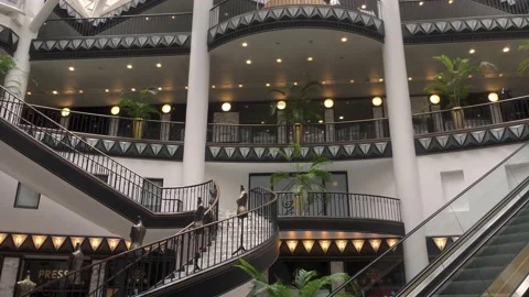 Quartier 206 inside mall spiral staircase interior Berlin, Germany Stock Footage 227881451