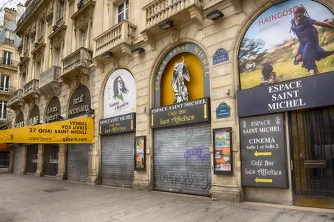 Quartier Latin under lock down. Stock Photos