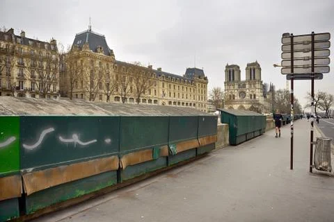 Quartier Latin under lock down. Stock Photos