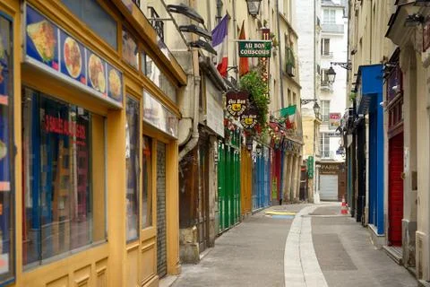 Quartier Latin under lock down. Stock Photos