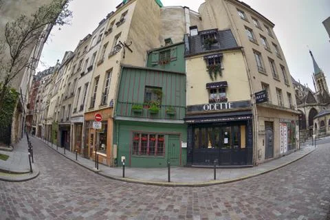 Quartier Latin under lock down. Stock Photos