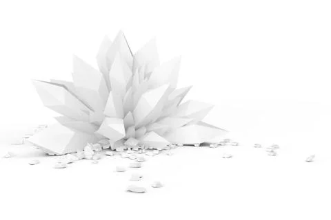 Quartz Crystal Stone or Gem in Clay Render Style. 3d Rendering Stock Illustration