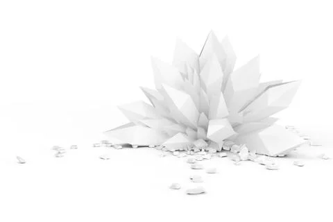 Quartz Crystal Stone or Gem in Clay Render Style. 3d Rendering Stock Illustration