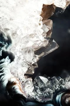 Quartz geode crystals Foto stock