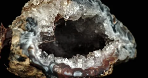 Quartz geode detail rotation in 4k Stock Footage 239251705