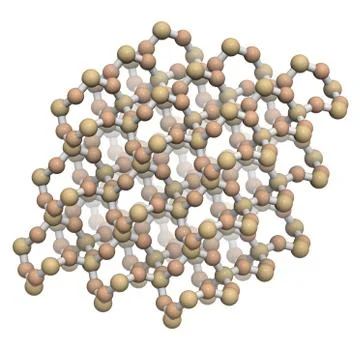 Quartz (a-quartz, sio2), crystal structure Stock Illustration