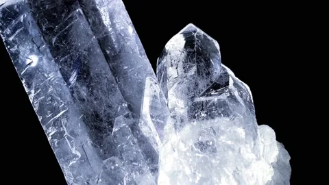 Quartz Small Cluster - Dark Blue Pan Down Stock Footage 238889976