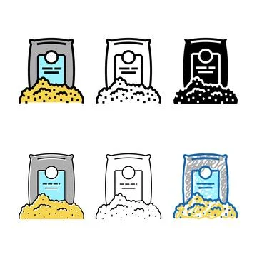Quartz types sand mining for glass production color icon vector Stock Illustration