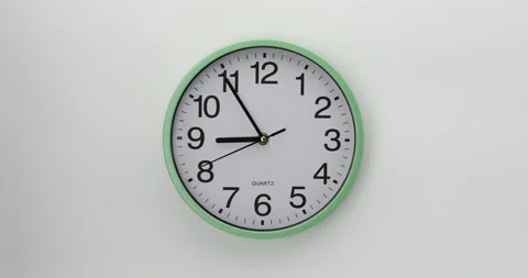 Quartz wall clock on a white background. One of the wall clock series. Video stock 141306498
