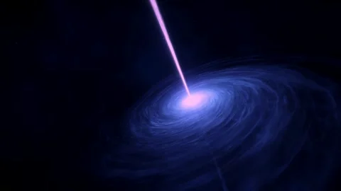 Quasar rotating in deep space with massive black hole. Stock Footage 257534548