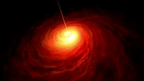 A Quasar rotating in outer space with a massive black hole inside. Stock Footage 257748540