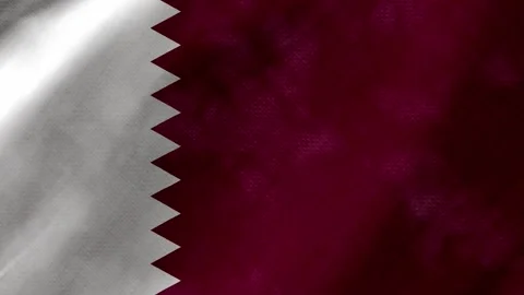 Quatar flag waving background with real fabric texture Stockbeeldmateriaal 291917995