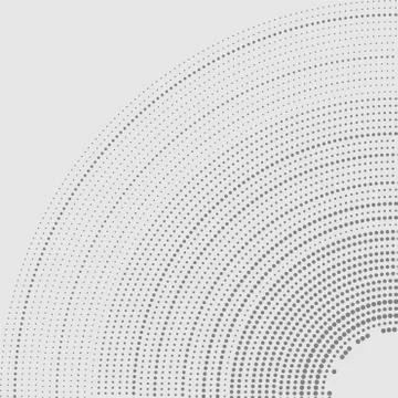 Quater of Grey dots circles pattern design on white background for abstract.. Illustrazione stock