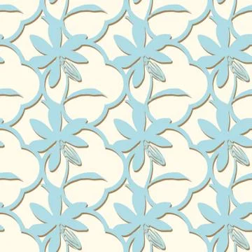 Quatrefoil with flowers seamless vector pattern Stock-Illustration