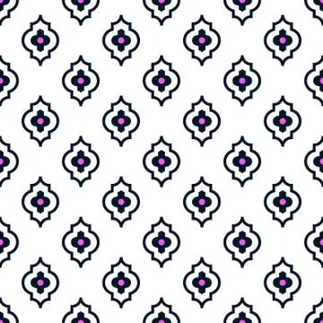 Quatrefoil seamless line vector pattern. 스톡 일러스트