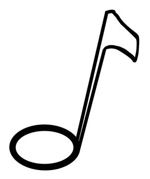 Quaver Note Abstract Outline Stock Illustration