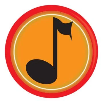 Quaver Note Button Stock Illustration