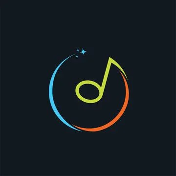 Quaver note music circle icon vector concept design template Illustrazione stock