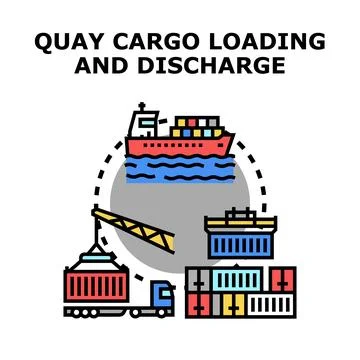 Quay cargo loading and discharge concept Stock Illustration