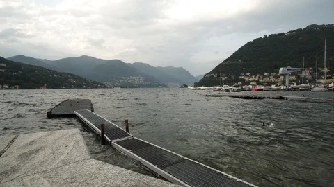 Quay in Como Stock Footage 109543797