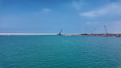 Quay construction Works Stock Footage 332205714