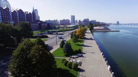 Quay In Dnipropetrovsk Stock Footage 70132087