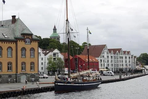 The quay of Stavanger Stock Photos