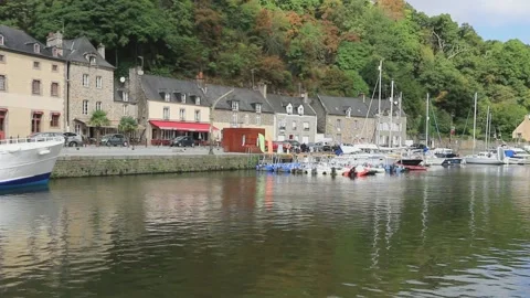 Quays of Dinan Stock Footage 135836131