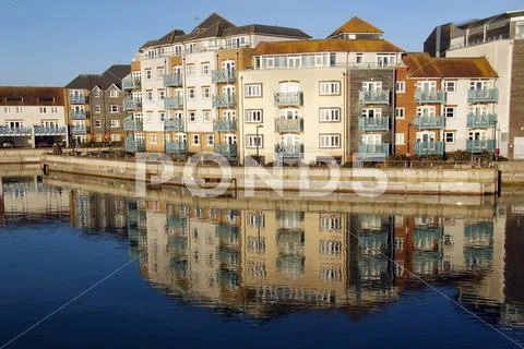 Quayside reflections Stock Photos