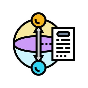 Qubit measurement quantum computer color icon vector illustration 스톡 일러스트