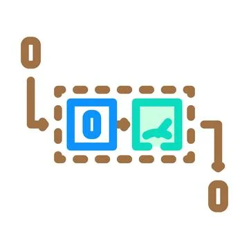 Qubit measurement quantum computer color icon vector illustration Stock-Illustration