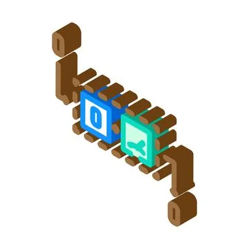 Qubit measurement quantum computer isometric icon vector illustration Stock Illustration