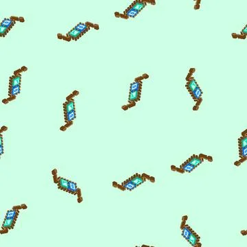 Qubit measurement quantum computer isometric icon seamless pattern Stock Illustration