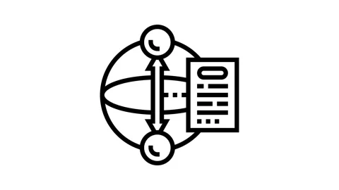 Qubit measurement quantum computer line icon animation Stock Footage 326123186