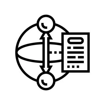 Qubit measurement quantum computer line icon vector illustration Stock Illustration