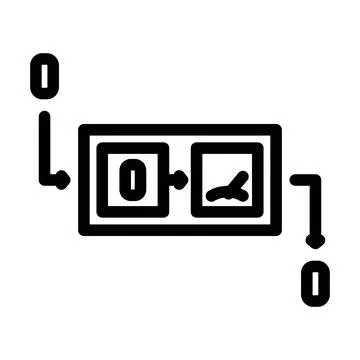 Qubit measurement quantum computer line icon vector illustration Illustrazione stock