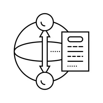 Qubit measurement quantum computer line icon vector illustration Stock Illustration