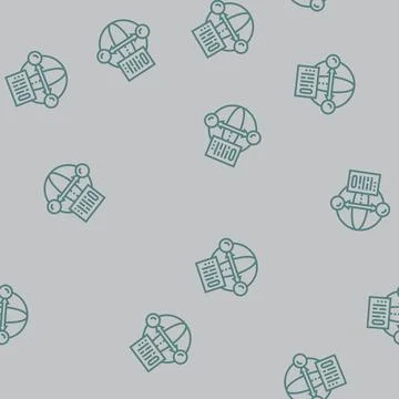 Qubit measurement quantum computer line seamless pattern イラスト素材