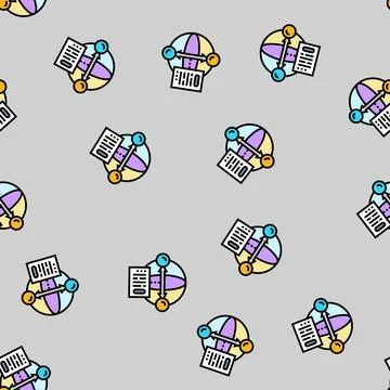 Qubit measurement quantum computer vector seamless pattern Stock-Illustration